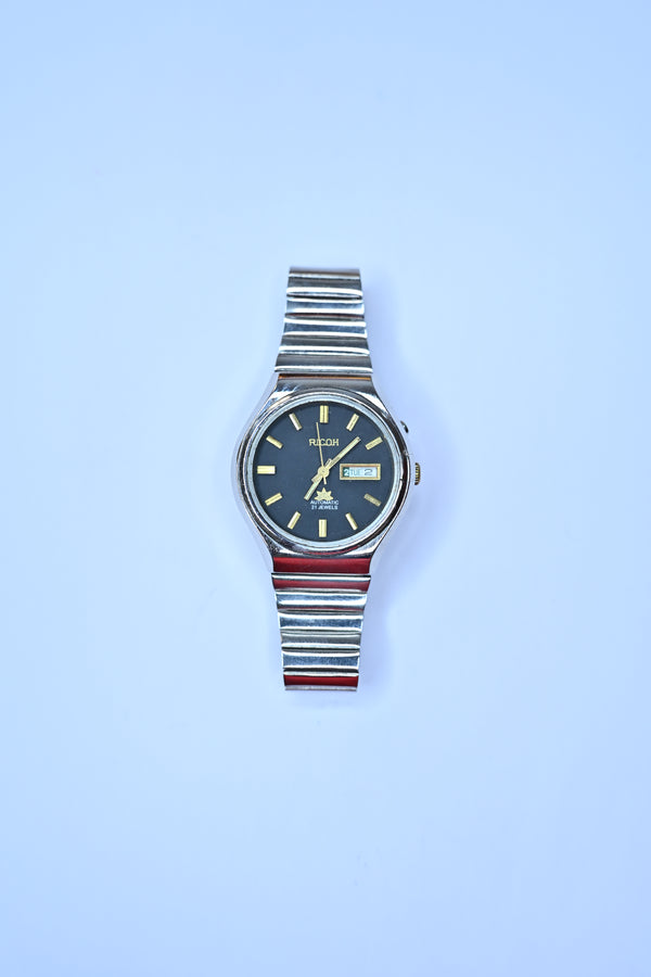 Vintage Ricoh Automatic 21 Jewels Day-Date Charcoal Redial Japan Watch 61451AC | Watchex India