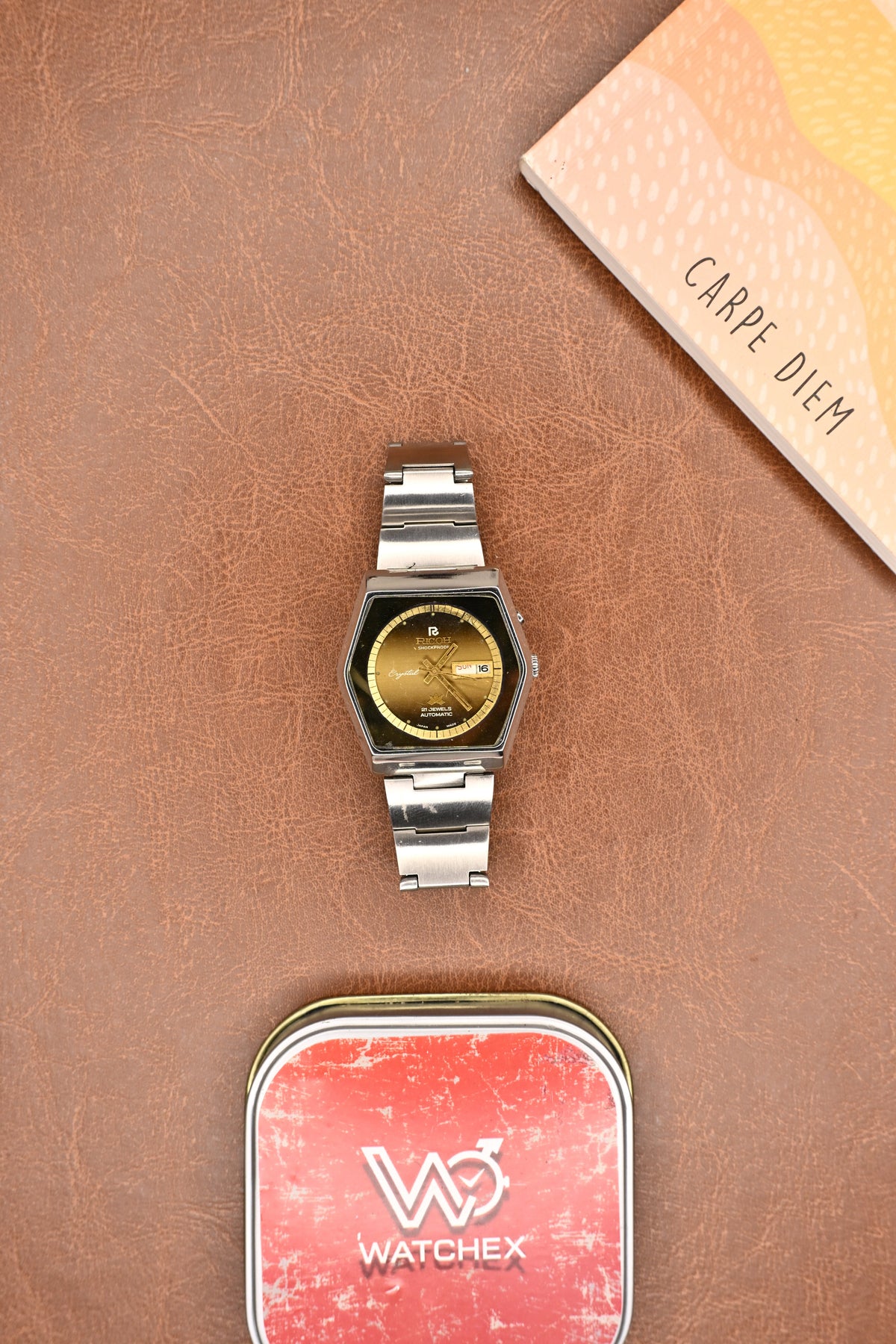 Vintage Ricoh Crystal Automatic Dark Grey Dial Square Men’s Wristwatch | Watchex Vintage Collection