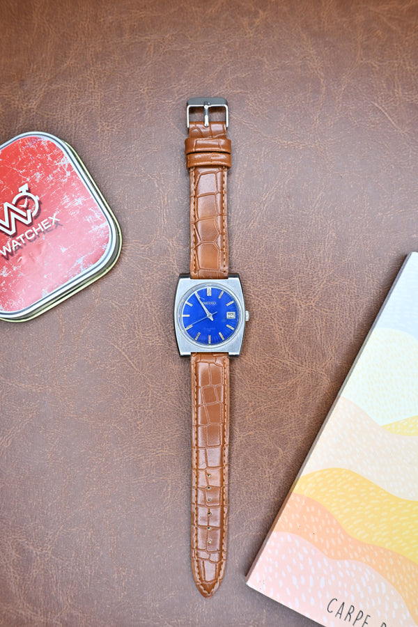 Vintage Seiko 6602-8060 Blue Dial Mechanical Watch (Reworked Dial)