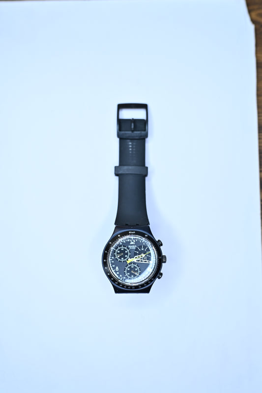 Vintage Swatch Irony Aluminium Chronograph Swiss Quartz Black Pilot Dial Watch | Watchex India