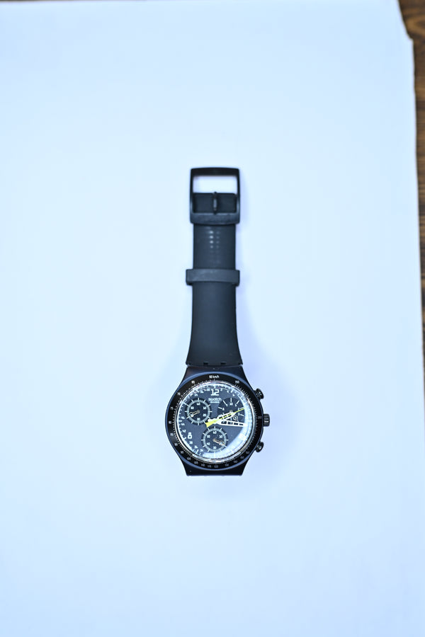 Vintage Swatch Irony Aluminium Chronograph Swiss Quartz Black Pilot Dial Watch | Watchex India
