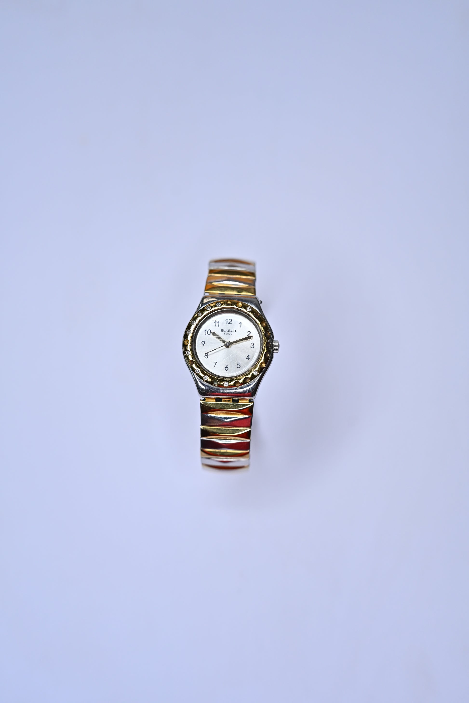 Vintage Swatch Irony Lady Two-Tone Quartz Bejeweled Bezel Watch | Watchex India