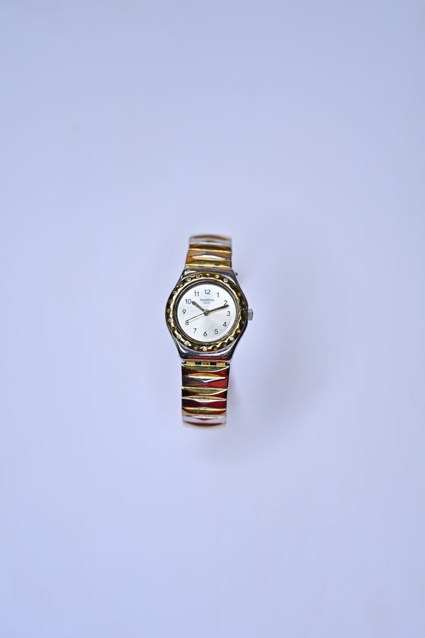 Vintage Swatch Irony Lady Two-Tone Quartz Bejeweled Bezel Watch | Watchex India